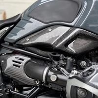 Lavitin 3K Fibra de Carbono Real con Acabado Brillante Negro, Entrada de Aire Trasera con Orificios de Montaje Preperforados para BMW R9T R Nine T RNINET R9T