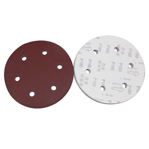 6インチ6穴赤色フックアンドループブラストメディア |   ジルコニアアルミナ研磨材 P40-P2000 木材・金属用 - Product Image 3