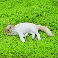 Produit phare transfrontalier : Modèle d'animal en PVC massif de haute qualité, réaliste, figurine de chat décorative, jouet pour maison de poupée pour filles