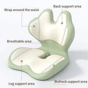 Coussin de soutien orthopédique pour chaise de bureau, coussin de soutien lombaire, ensemble de coussins en mousse à mémoire de forme pour le coccyx, soulagement de la douleur au dos, coussin de siège de voiture - Product Image 2