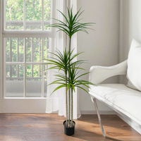 Arbres verts artificiels pour jardin intérieur, décorations d'Halloween style bonsaï avec pot banane voyageur, plantes d'intérieur vertes