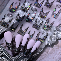 Autocollants 5D noirs et blancs en dentelle pour ongles, motifs papillon creux vintage et rose, décorations auto-adhésives pour nail art