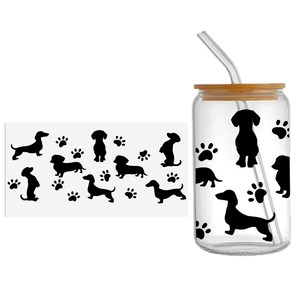 Cat 16oz libey vetro può Tumbler UV DTF adesivo avvolgente impermeabile resistente ai graffi freddo sublimazione Design Transfer - Product Image 2