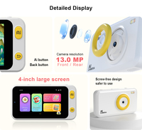 Caméra pour enfants avec traduction en temps réel et reconnaissance d'objets, capteur CMOS HD 1080p, écran 4 pouces, jouet éducatif pour les enfants de 3 à 12 ans