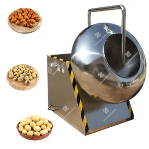 Mulituse ball type heating pipe coating machine for heating coating sugar or chocolate peanut nut snack food