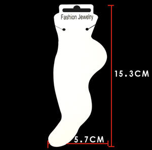 Cartes d'affichage et d'emballage en papier blanc pour bracelets de cheville, <span class=keywords><strong>bijoux</strong></span>, <span class=keywords><strong>porte</strong></span>-bracelets de cheville - Product Image 2