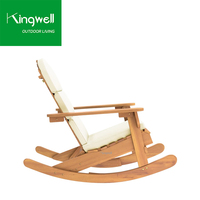 Chaise berçante d'extérieur en bois massif de teck pour bistro moderne adultes loisirs chaise rock pour jardin patio plage événements villa meubles