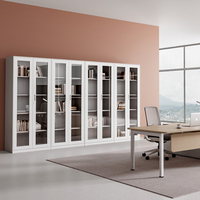 Armoire de classement à double porte en acier et verre, grande capacité, verrouillable, design moderne, durable, écologique, pour la maison et le bureau