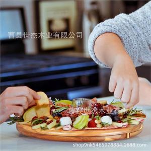 Plateau de service rond en bois Shijie avec design rotatif pour les collations et les plateaux de fromages - Product Image 3