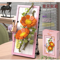Nouveau produit 300 pièces de blocs de construction en forme de fleurs, jouets créatifs, modèle de chrysanthème 3D, blocs de construction DIY, puzzle pour cadeaux
