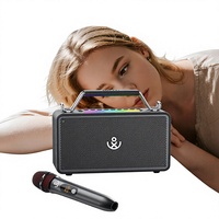 XDOBO Bold Mini 5.0 Wasserdichter Lautsprecher 80W Eingebauter Akku Soundkarte Karaoke Outdoor Holzgehäuse Heim-Audio
