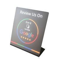 Personnalisable PVC NFC Tag Menu Présentoir QR Code 13.56MHz RFID Communication Blanc Google Review Stand pour les médias sociaux