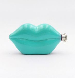 Mini gourde de poche portable d'extérieur en acier inoxydable 304 colorée en forme de lèvres, étanche et durable - Product Image 5