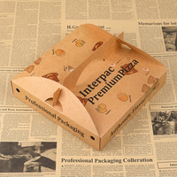 Boîte à pizza ondulée Interpac 8 et 16 pouces en papier kraft écologique avec poignée portable pour restaurant italien et emballage de fête
