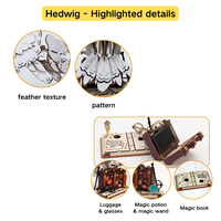 Bloques de Construcción Motorizados de Harry Hedwig Owl, Bloques de Construcción 3D, Juguetes con Alas Móviles, Accesorios de Potter, Juguetes de Regalo