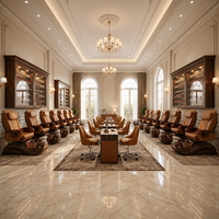 Kangmei - Vente en gros - Nouveau mobilier professionnel pour salon de manucure - Ensemble de fauteuils de pédicure de luxe marron avec spa pour les pieds sans tuyauterie et massage