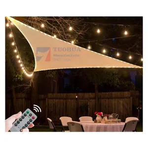 Outdoor Garden Backyard UV Block Durable Awning Canopy romantic and beautiful surprise LED light waterproof sun shade sail