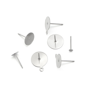 304 Stainless Steel Flat <b>Stud</b> <b>Earrings</b> DIY Jewelry Accessories Flat Head <b>Studs</b> For Ear Needles Unisex Everyday Wear - Product Image 1
