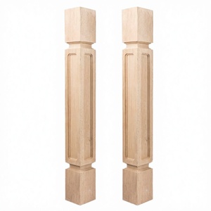 Piliers en bois massif, balustres, colonnes décoratives sculptées de luxe pour escaliers traditionnels, grandes colonnes romaines, poteaux de balustre, colonnes à tiges - Product Image 2