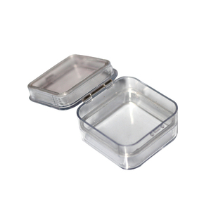 Boîte à bijoux en plastique PS transparente, carrée de 2 pouces, avec membrane, pour l'expédition et l'affichage, logo personnalisé - Product Image 1