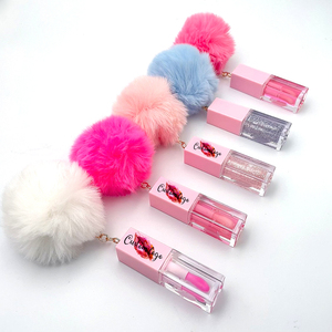 Bán Buôn Lip Dầu Thêm Pompoms Keychain Ma Thuật Màu Sắc Thay Đổi Son Bóng Dưỡng Ẩm Plumper Trái Cây Hương Vị Lipoils Vegan Plumper Dầu - Product Image 5