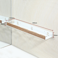 Étagère de salle de bain murale de haute qualité sans perçage Tianglar, nouvelle étagère d'angle rectangulaire en verre trempé noir