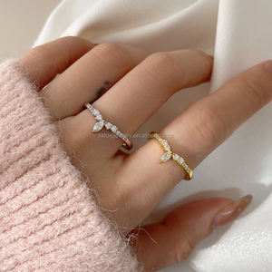 Ins 18K Gold Plated Brass Pigeon Zircon Moss Agate <b>Ring</b> <b>Stack</b> <b>Ring</b> Design Multi Color Wedding Charm Jewelry for Women - Product Image 3