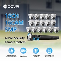 Système de caméra CCTV 4COVR 16 canaux, disque dur 4 To, kit NVR 16x 5MP, PoE, sécurité IP, détection d'intrusion par IA, vision nocturne, surveillance à domicile et en entreprise
