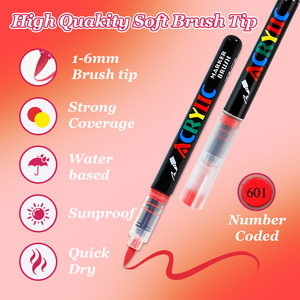 Marcadores de Pintura Acrílica al por Mayor del Fabricante, <span class=keywords><strong>168</strong></span> Colores, Punta de Pincel Suave, Secado Rápido, Resistentes al Agua, para Pintura DIY - Product Image 3