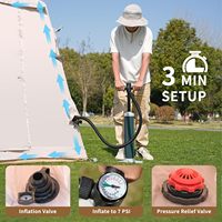 Tente de camping gonflable pour 8 à 10 personnes, installation facile, tente gonflable avec pompe manuelle, imperméable, Oxford 420D, quatre saisons, pour le camping en plein air