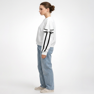 Sweat-shirt à capuche surdimensionné en coton 100% de luxe, style streetwear, broderie, logo personnalisé en relief, pour femmes - Product Image 5