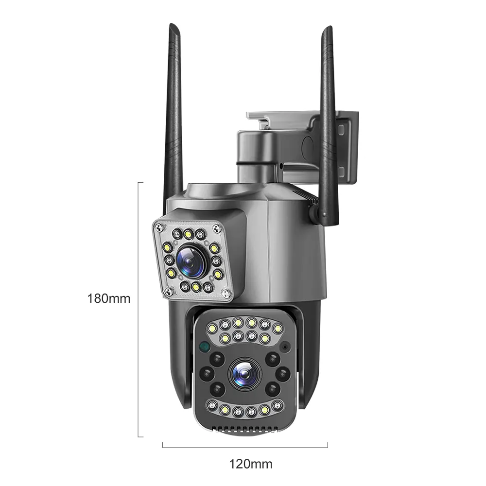 Hot Sale Wireless WIFI Dual Lens Outdoor Security Camera 2K 4MP V380 WIFI IP Bullet PTZ CCTV Network Camera