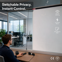 Film intelligent PDLC personnalisé en gros pour usine, verre intelligent stratifié contrôlé par WIFI, verre PDLC commutable pour cloison, télécommande