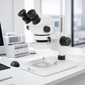 Microscope stéréoscopique zoom EOC 7x-50x OEM pour soudure de circuits imprimés, modules optiques semi-conducteurs et inspection de la photophonie au silicium - Product Image 1