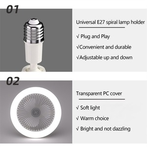 <span class=keywords><strong>Ventilateur</strong></span> <span class=keywords><strong>de</strong></span> <span class=keywords><strong>plafond</strong></span> <span class=keywords><strong>LED</strong></span> silencieux <span class=keywords><strong>avec</strong></span> éclairage combiné et télécommande, petit modèle, support E27 pour salle <span class=keywords><strong>de</strong></span> bain - Product Image 4
