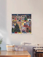 Cadre photo puzzle mural carré en acrylique Galison, anti-poussière à trois couches, personnalisé pour Noël et les fêtes