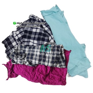 Residuos de punto de algodón de alta calidad, paquete de 10kg de trapos de ropa industrial Marina recuperada para limpiar - Product Image 2