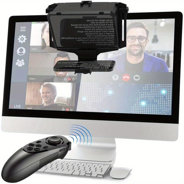 7.7-inch Portable Teleprompter Handheld/Desktop/Monitor 3-in-1 Mode HD Supports Remote Control Compatible for IOS/Android Tablet