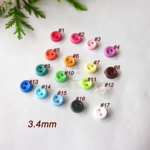 3毫米薄边迷你纽扣工艺品小娃娃衣服缝纫小纽扣供应17色2孔 - Product Image 3