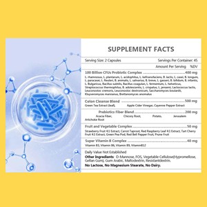 High Quality Probiotics Capsules with 100 Billion CFUs Probiotic Complex Boosts Intestinal Peristalsis Colon Cleanse <b>Blend</b> - Product Image 2