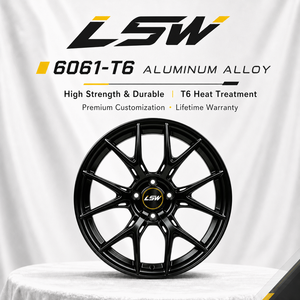 LS8057 18 19 20 นิ้ว 5x112 5x114.3 ล้อแม็กซ์อัลลอยด์แบบกำหนดเอง สีดำเงา ขอบเว้า 5 ก้าน สำหรับ Audi BMW - Product Image 4