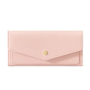 Cute lady student long wallet three fold large capacity mobile phone documents PU wallet luxury woman cash stuffing wallets