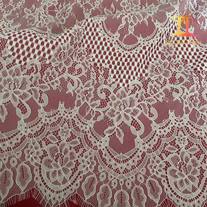 Venta al por mayor barato 100% poliéster francés nupcial pestañas encaje tela 2017 - Product Image 3