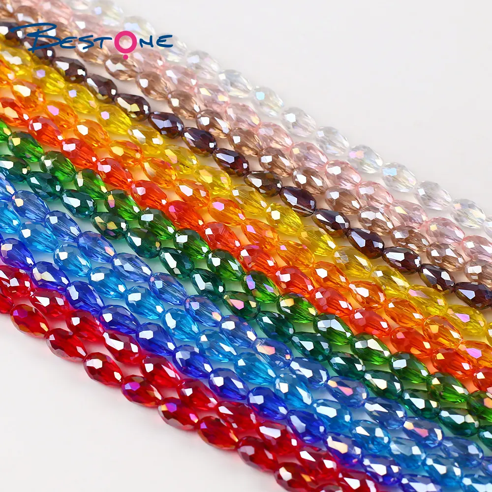 Bestone Wholesale 3x5mm AB Color Faceted Teardrop Glass Crystal Beads For Jewelry Making