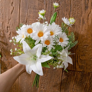 Bouquet de marguerites artificielles Sunny en tissu tissé plastique pour décoration intérieure et accessoires de mariage CF02086 - Product Image 2