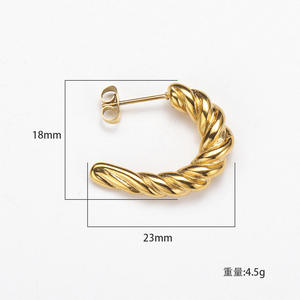 Nuevos pendientes de acero de titanio giratorios de tendencia INS japoneses y coreanos para mujeres simples todo pequeño bastón en forma de caramelo - Product Image 4