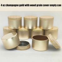 Leere runde nahtlose 4 Unzen 6 Unzen 8 Unzen Roségold Champagner Gold Kerze Blechdose Behälter Metall Kerze Zinn Box Kerzen glas mit Deckel