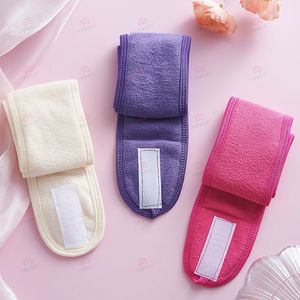 Logo de broderie de maquillage personnalisé Bandeaux velcro de salon de <span class=keywords><strong>sport</strong></span> absorbant la sueur et respirant pour femmes - Product Image 2