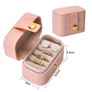 Portable Travel Girl Jewelry <b>Storage</b> Box Necklace <b>Ring</b> Earrings Multi layer Precious Gemstone Box Velvet Travel Jewelry Box - Product Image 5