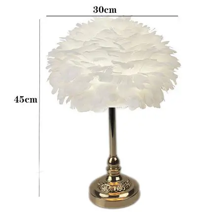 מרחוק נוצת מנורת שולחן רומנטי נוצת אהיל Led לילה מנורת עבור חדר שינה חתונה דקורטיבי אורות יום הולדת מתנה לבן